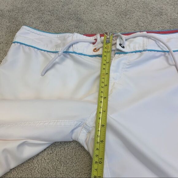 Hurley white multicoloured logo print board shorts swim beach summer Sz 9 - Picture 7 of 11